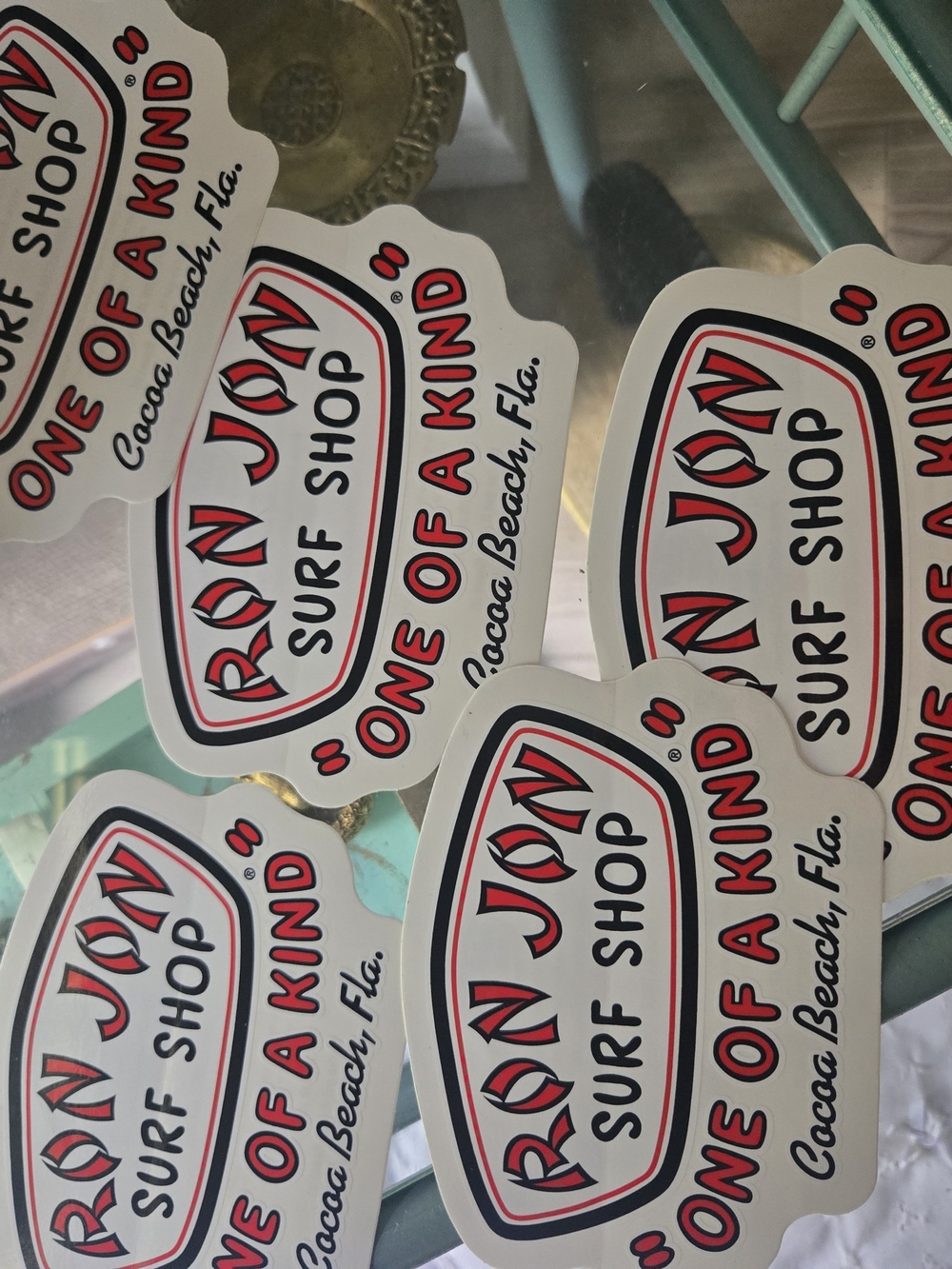 Ron Jon Sticker with White, Red & Black Surf Logo